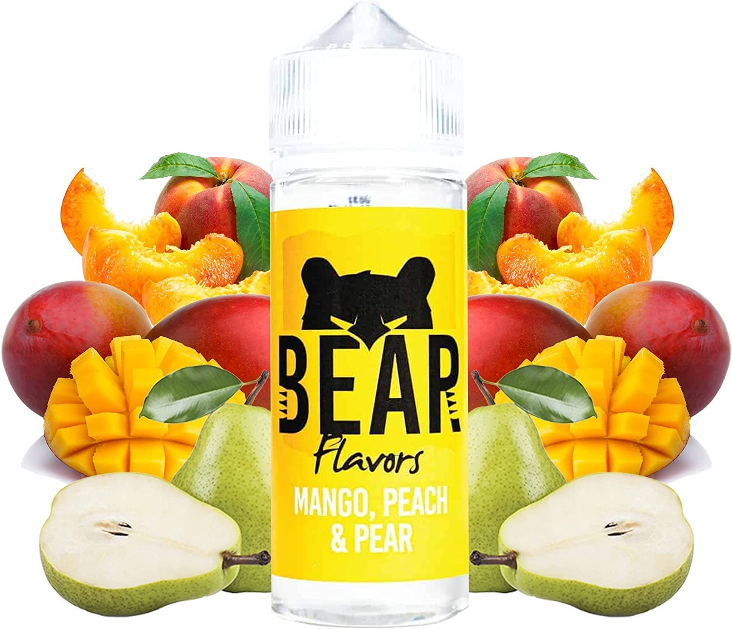 BEAR Flavors - Mango Peach Pear | 100ML | Sans Nicotine NI TABAC |  70VG/30PG | E-Liquide pour Cigarettes Electroniques | E Vaper Liquids | E  Cigarette