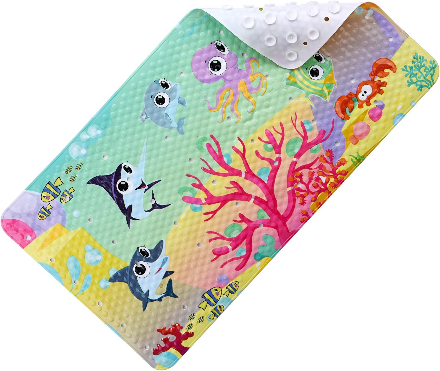 Updated Bathtub Mat for Shower Nonskid Bath Mat Bathroom Tub Mat with Suction Cups Shower Stall Mat PVC Material Machine Washable