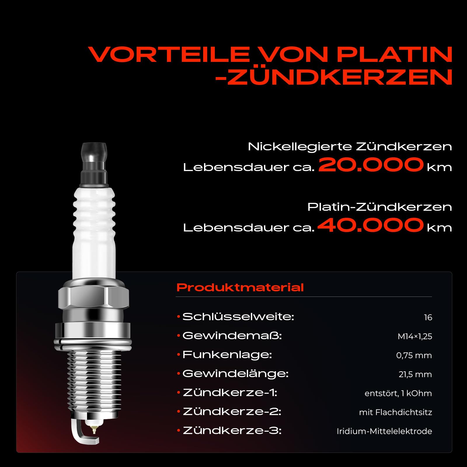 Frankberg 4x Zündspule + 4x Zündkerze 036905715 | Kompatibel mit A1 Sportback 8XA 8XF, Altea XL 5P5 5P8, Polo 6C1 6R1, T.o.u.r.a.n 1T1 1T2, CC 358, Golf Plus 521 5M1