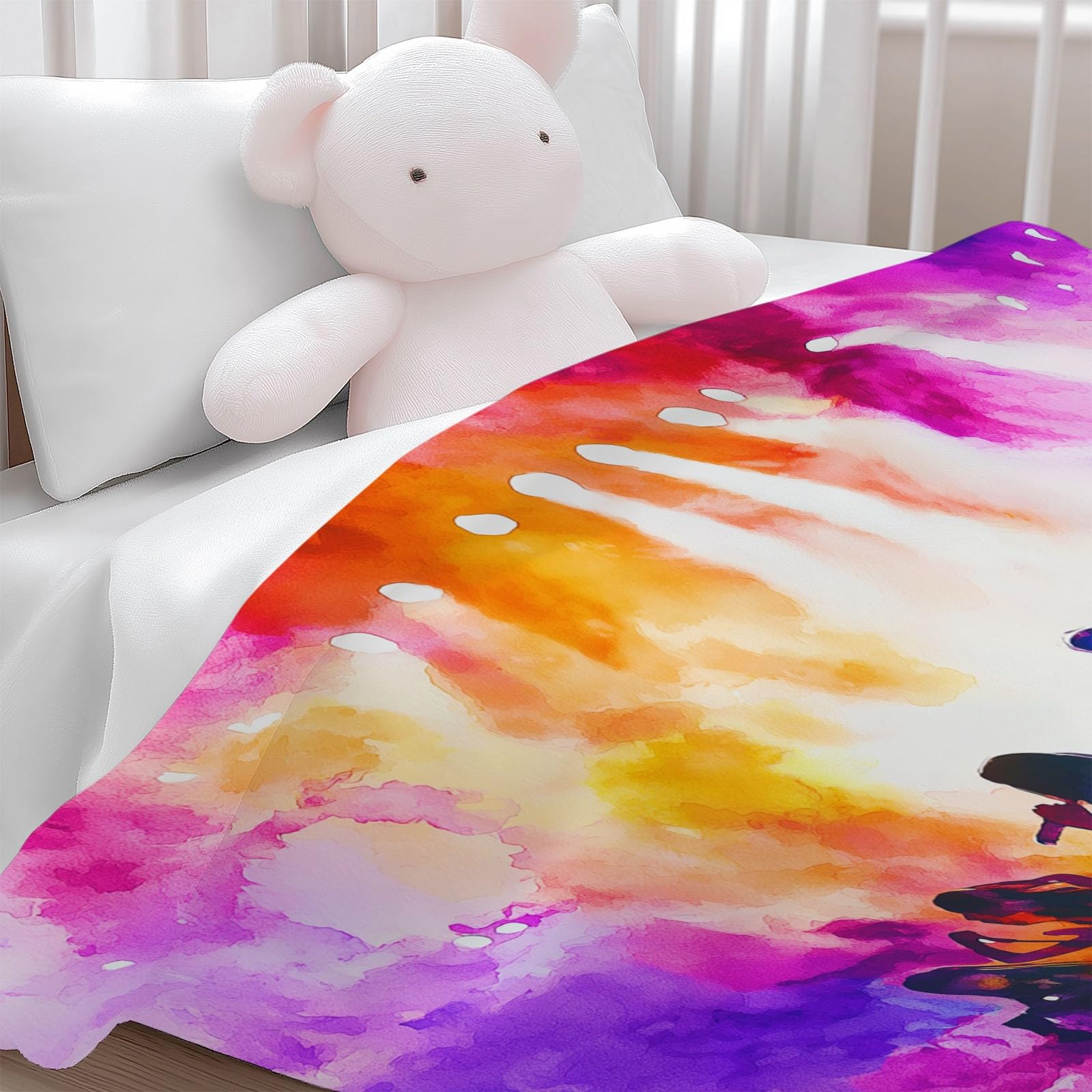 Genérico Wełniany koc 180 x 220 cm fotografia grupa popowa kobieta szerpa wełniany koc, kolorowy flanelowy koc polarowy koc pluszowy dzieci dorośli młodzież łóżko sofa sypialnia żłobek koce