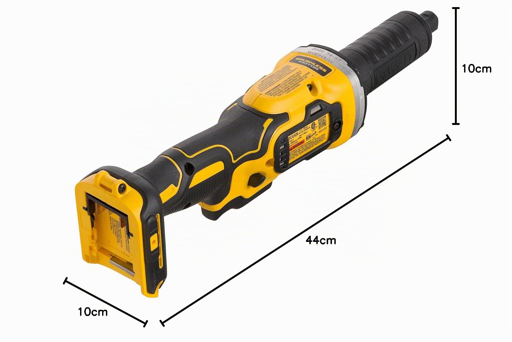 DEWALT Smerigliatrice diritta Brushless 18V, solo corpo, DCG426N-XJ | Smerigliatrice diritta 18V brushless con velocità variabile, ghiera LED e versione solo corpo macchina per uso preciso.
