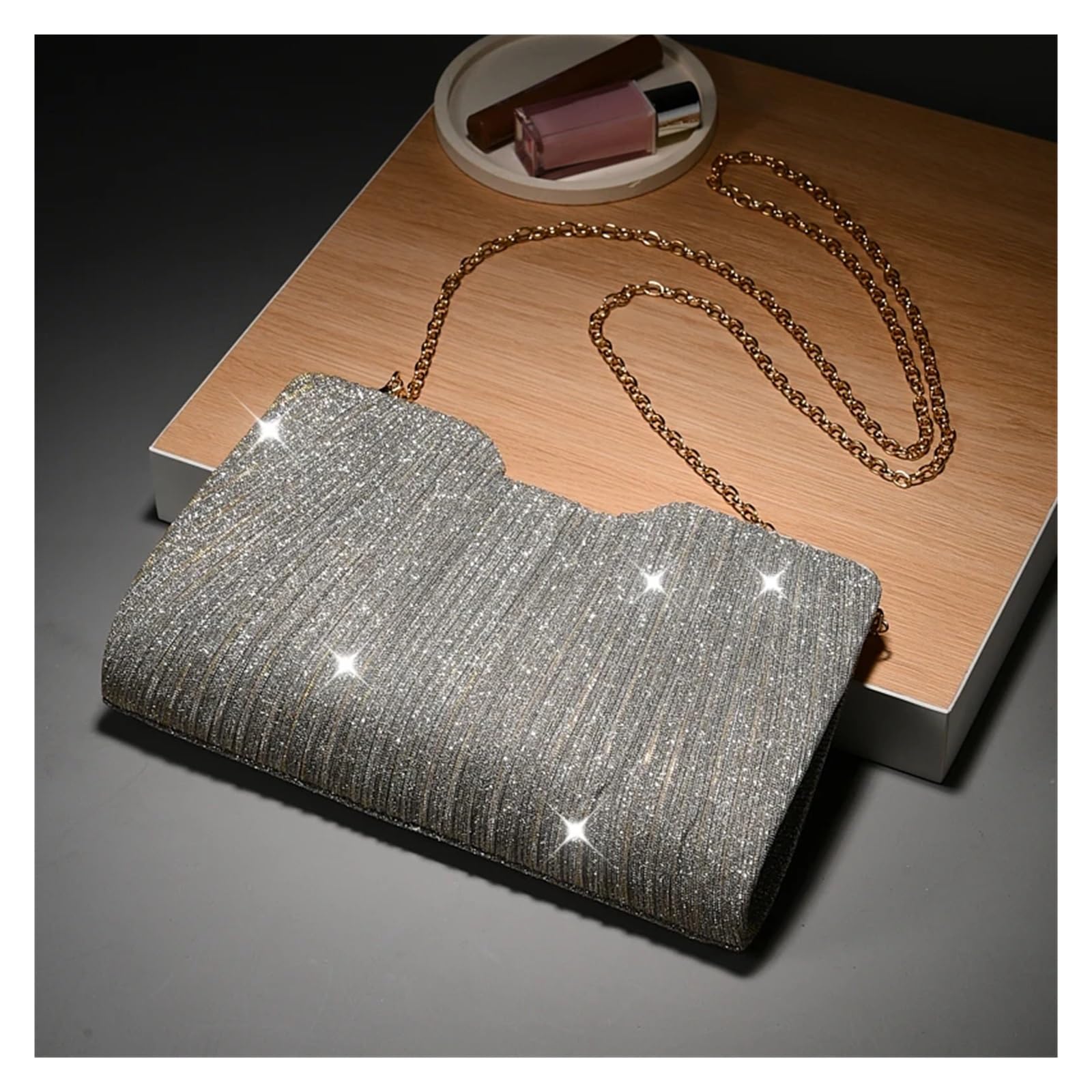 Pochette da sera Borsa a tracolla con catena, semplice e versatile, da tenere sottobraccio, donna, for feste di nozze serate, regalo Per gli appuntamenti