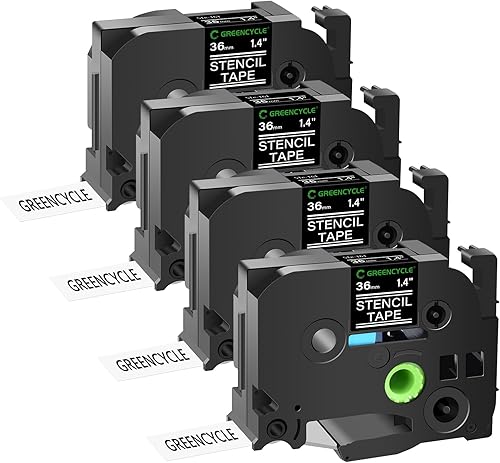 Vista 23 de GREENCYCLE Compatible con Brother STE 141 3/4" (18mm) x 9.8 ft solución móvil Stencil cinta de etiquetas para PT-2730, PTD400, PTD400AD, PTD400VP