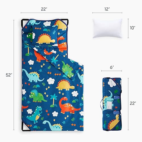 Miniatura 2 de Wake In Cloud - Tapete para siesta de cuna con almohada y manta, tela 100% algodón, para niños y niñas en guardería, jardín de infantes preescolar