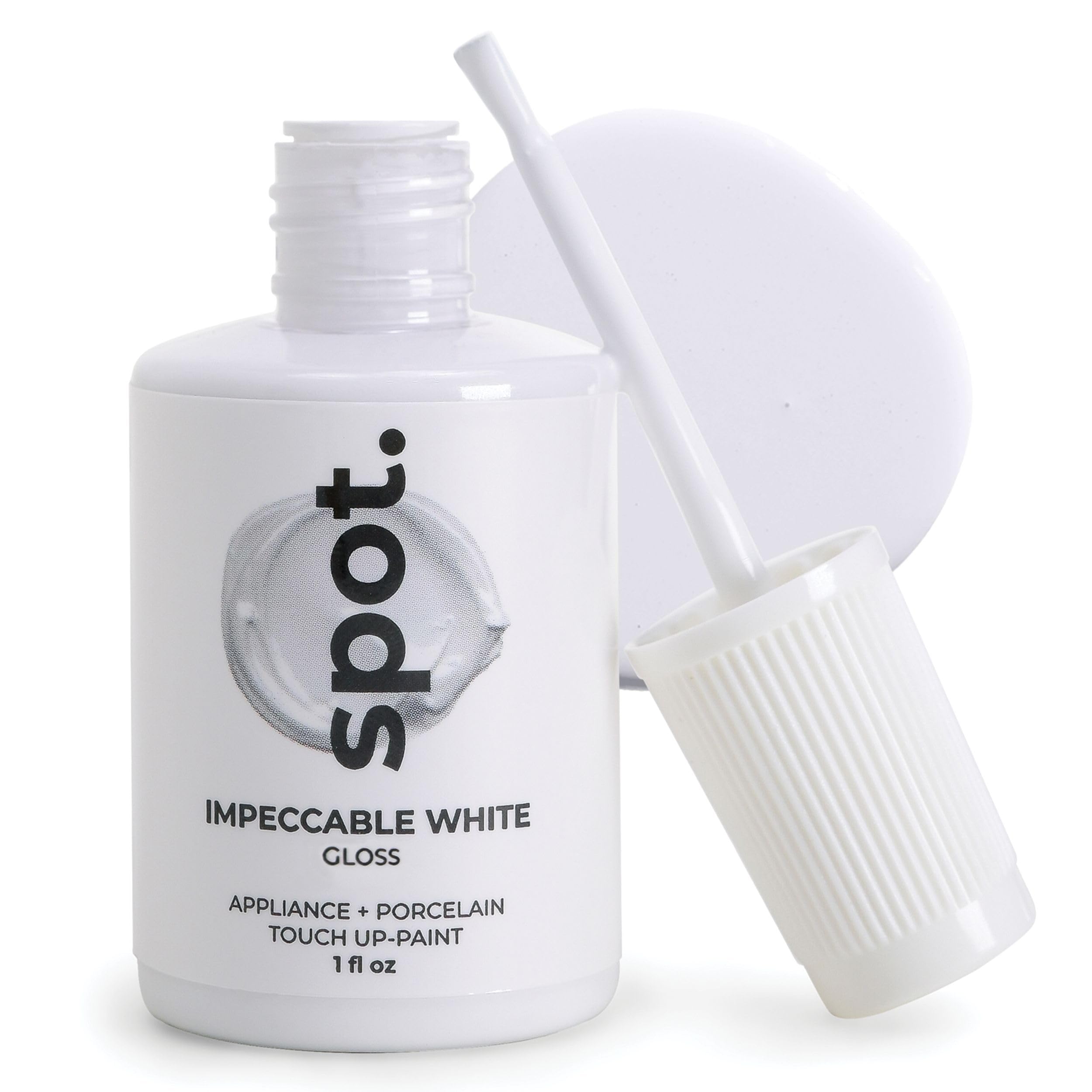 Spot Premium High Gloss Enamel-Touch Paint for Porcelain, Sinks, Bathtubs, Appliances, Metal Surfaces, Tiles, Ceramic and Fiberglass - White Gloss Finish for Seamless Repairs, 30ml