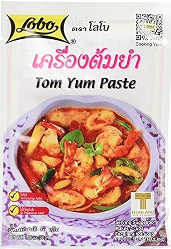 Lobo Tom Yum - Mezcla de sopa picante, 1.06 onzas (paquete de 5)