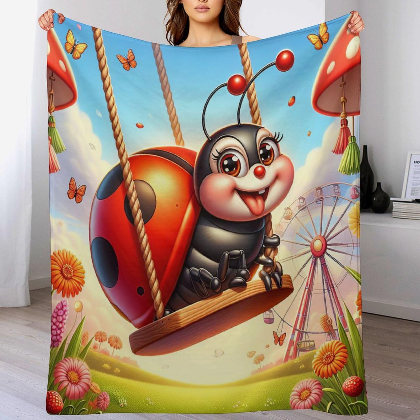 Couverture coccinelle chaude pour des soirées cocooning sur le canapé