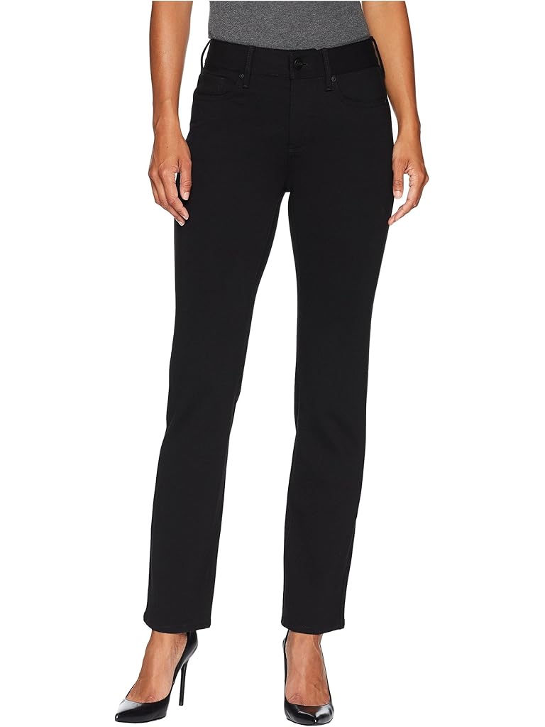 Black NYDJ Petite Marilyn Straight in Black