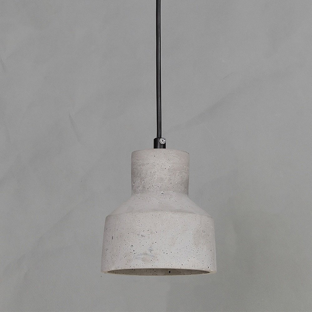 Suspension en ciment E27 au design épuré pour plafond de salon contemporain