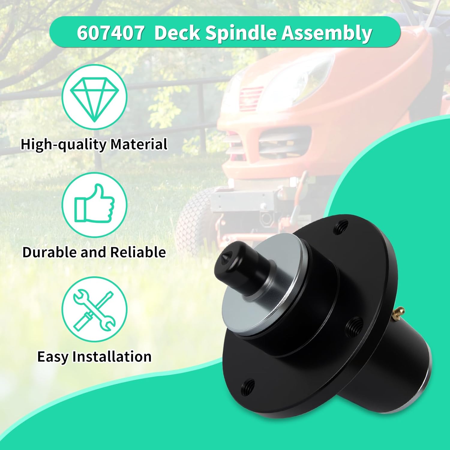 607407 604255 Lawn Mower Deck Spindle Compatible with Hustler ATZ Super S Super Z X One Zero Turn Mower, Fit for 36" - 72" Deck, 3 Pack