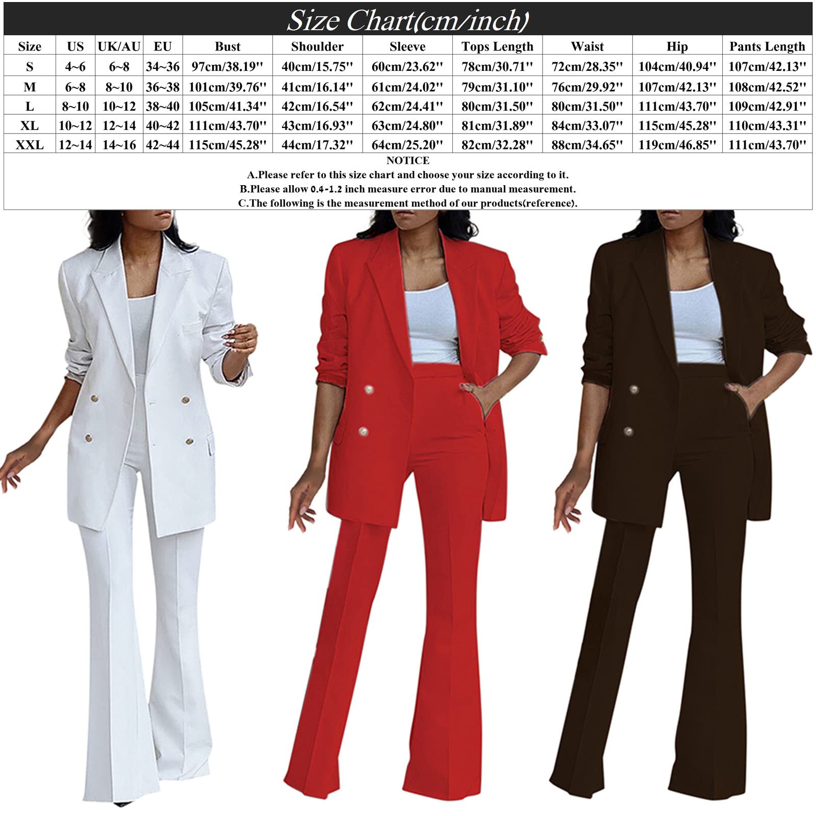Conjunto de 2 piezas para mujer, elegante traje de negocios, blazer ligero, ceremonia formal, blazer y pantalones de talla grande, traje de ceremonia de moda, manga larga, para oficina