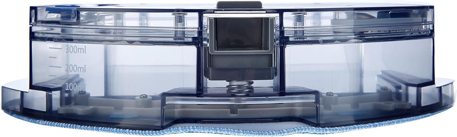 వైపు view of the transparent water tank with clear volume markings in milliliters (100ml, 200ml, 300ml).