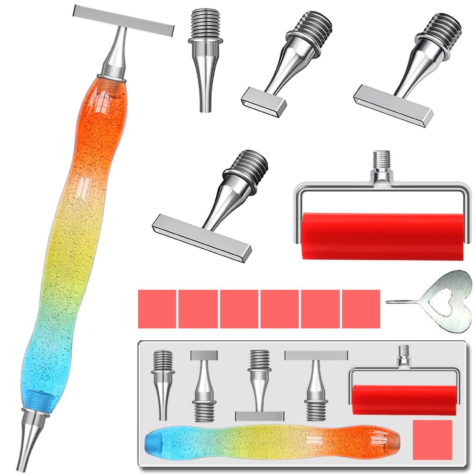 LEIYULY 13 PCS Thin Diamond Art Pens, Ergonomic Diamond Art Accessories