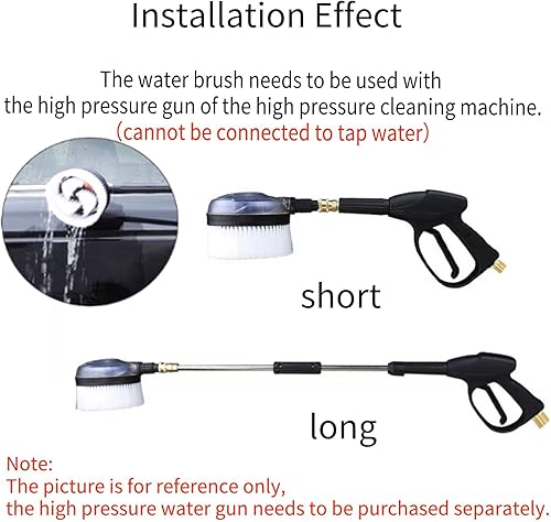 Miniatura 8 de Cepillo de lavado rotatorio de 360 grados con forma de ventilador para pistola de agua de alta presión con conector rápido de 14