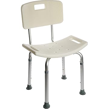 OrtoPrime Silla para Ducha Ortopédica - Taburete Baño con Respaldo - Asiento para Ducha Regulable en Altura - Silla para Ducha para Personas Mayores - Antideslizante Ducha