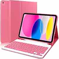 Custodia Con Tastiera Per IPad 10/11 Generazione - Bluetooth, Italiana QWERTY, Viola - Foto 3