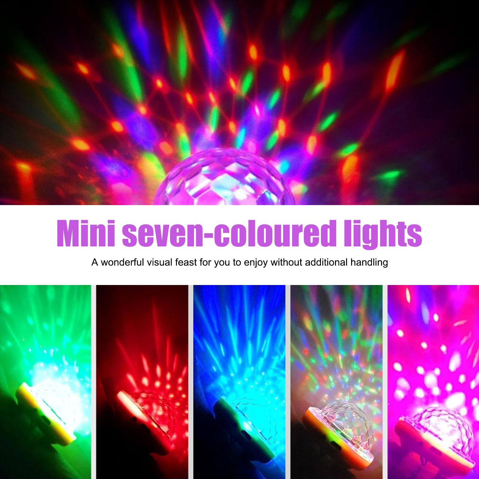 Sound Sensitive Disco Ball Light Wristband - Music Reactive LED Stage Light With USB Rechargeable Bracelet for Home Room - Image 4
