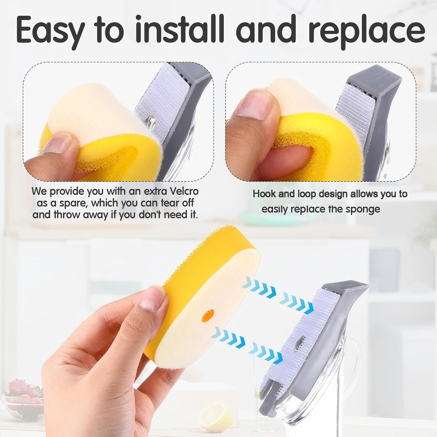 LemonRoad 24 Pack Dish Wand Sponge Refills Compatible with Dish Daddy Sponge Replacement Head Refills for Dishwashing and Kitchen Cleaning - Image 4