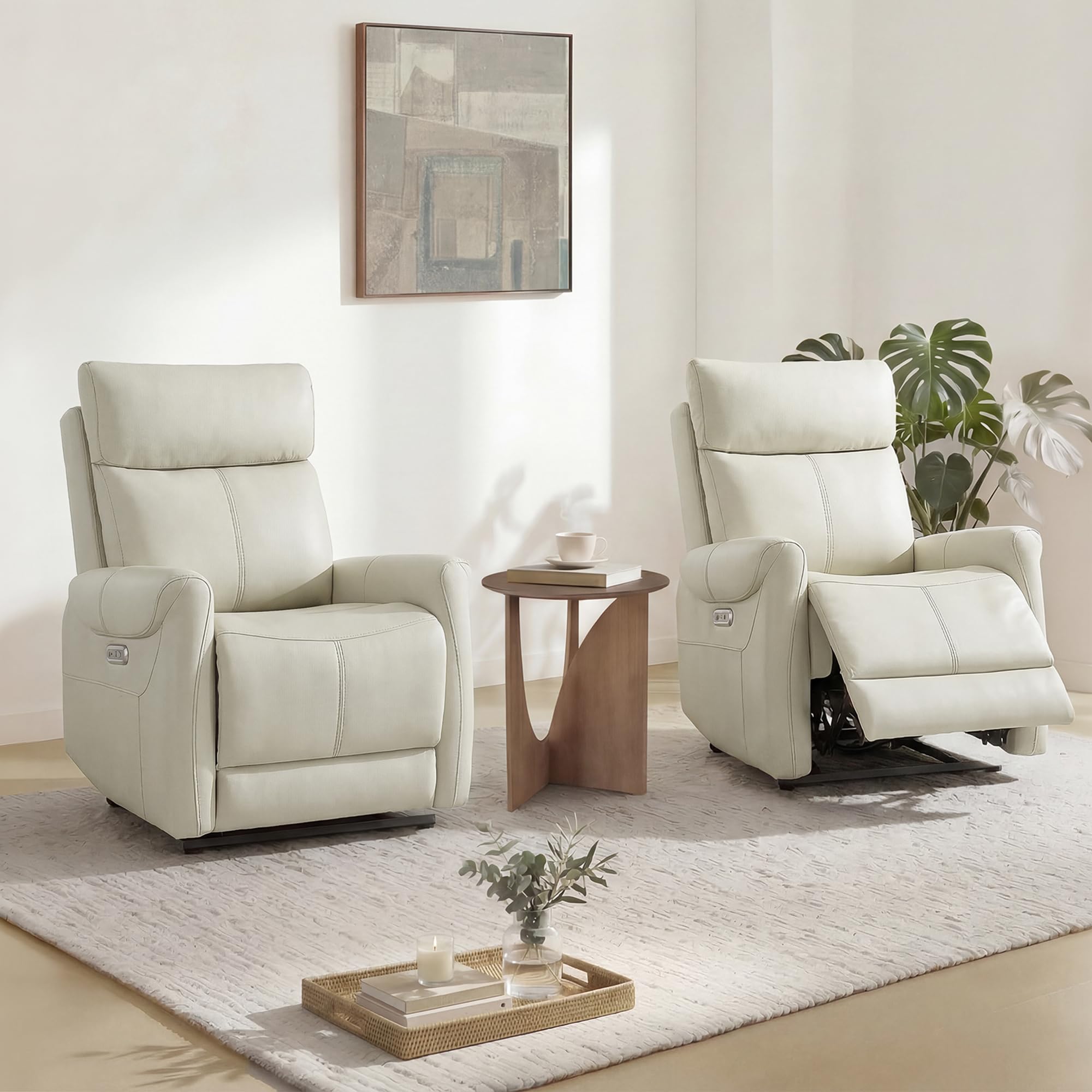 KISLOT Leather Recliner Set of 2