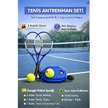 Leyaton Tenis Seti, 2 Adet 21 in  Raket, Tenis Topu, Ta ma  antas , Tenis Antrenman Aparat , Mavi