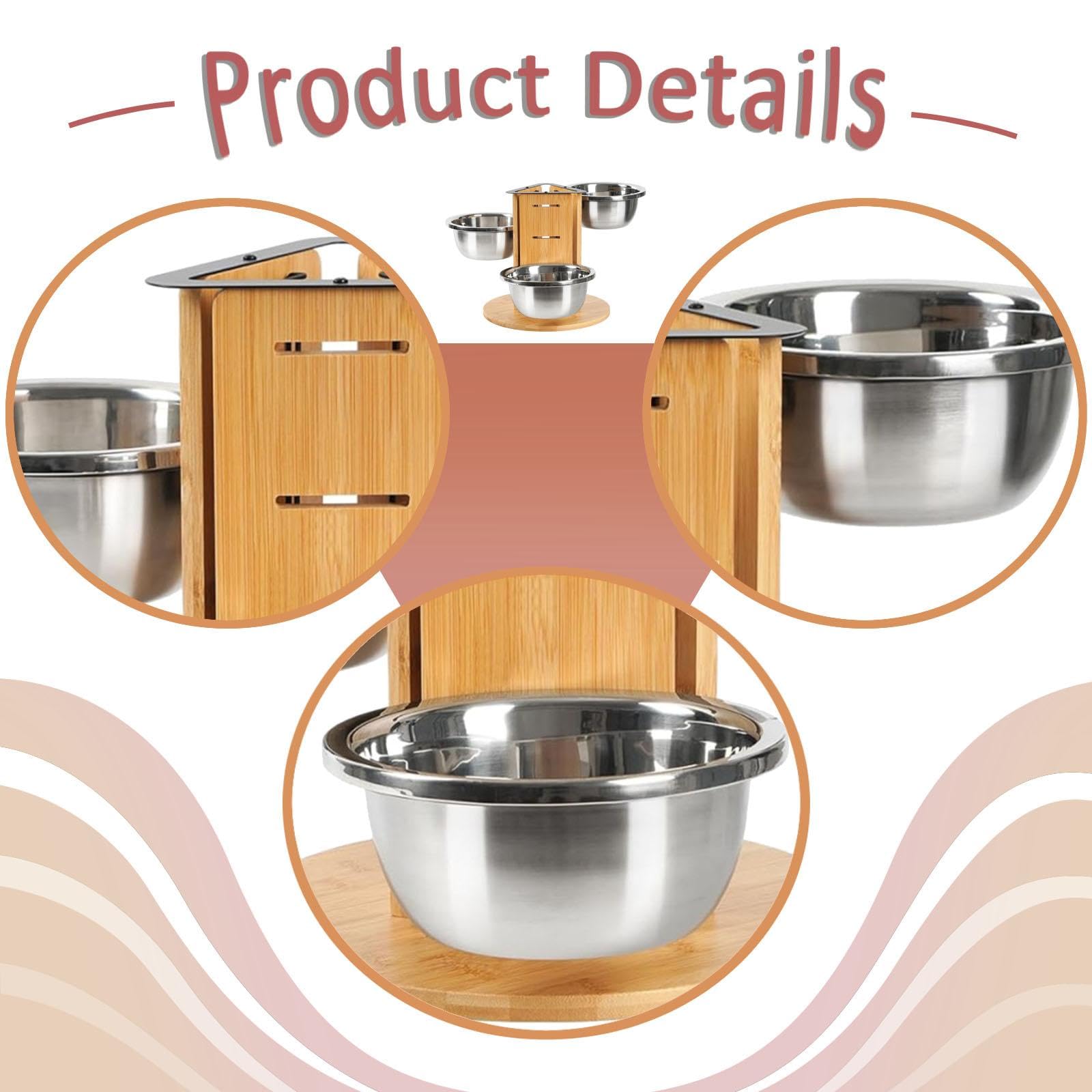 Comederos para Perros con Soporte de Madera, Fáciles de, Suministros para Mascotas, Comedero para Mascotas