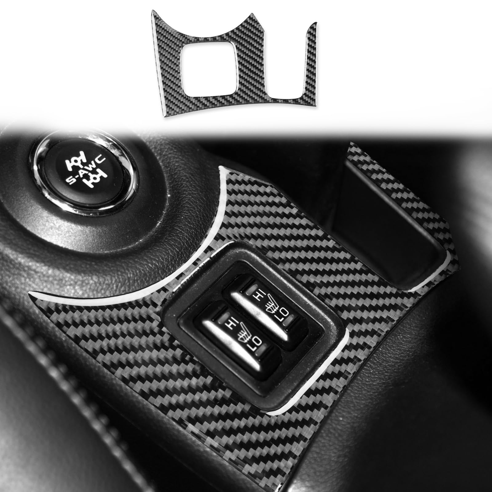 Car Interior Accessories Mode Switching Button Decorative Ring Carbon Fiber Trim Sticker Compatible with Mitsubishi Outlander 2014 2015 2016