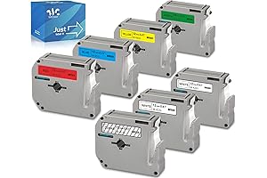 Weemay 7-Pack of M-Tape Compatible with Brother Label Makers