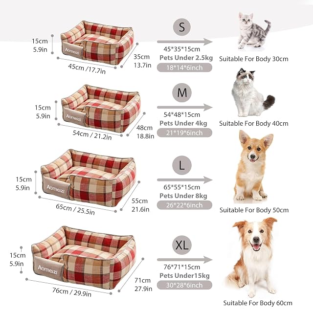 Foto 6 de 6 de PETCUTE Cama Perro Grandes,Camas para Perros con Funda Desenfundable y Lavable,Sofá Camas para Mascotas…