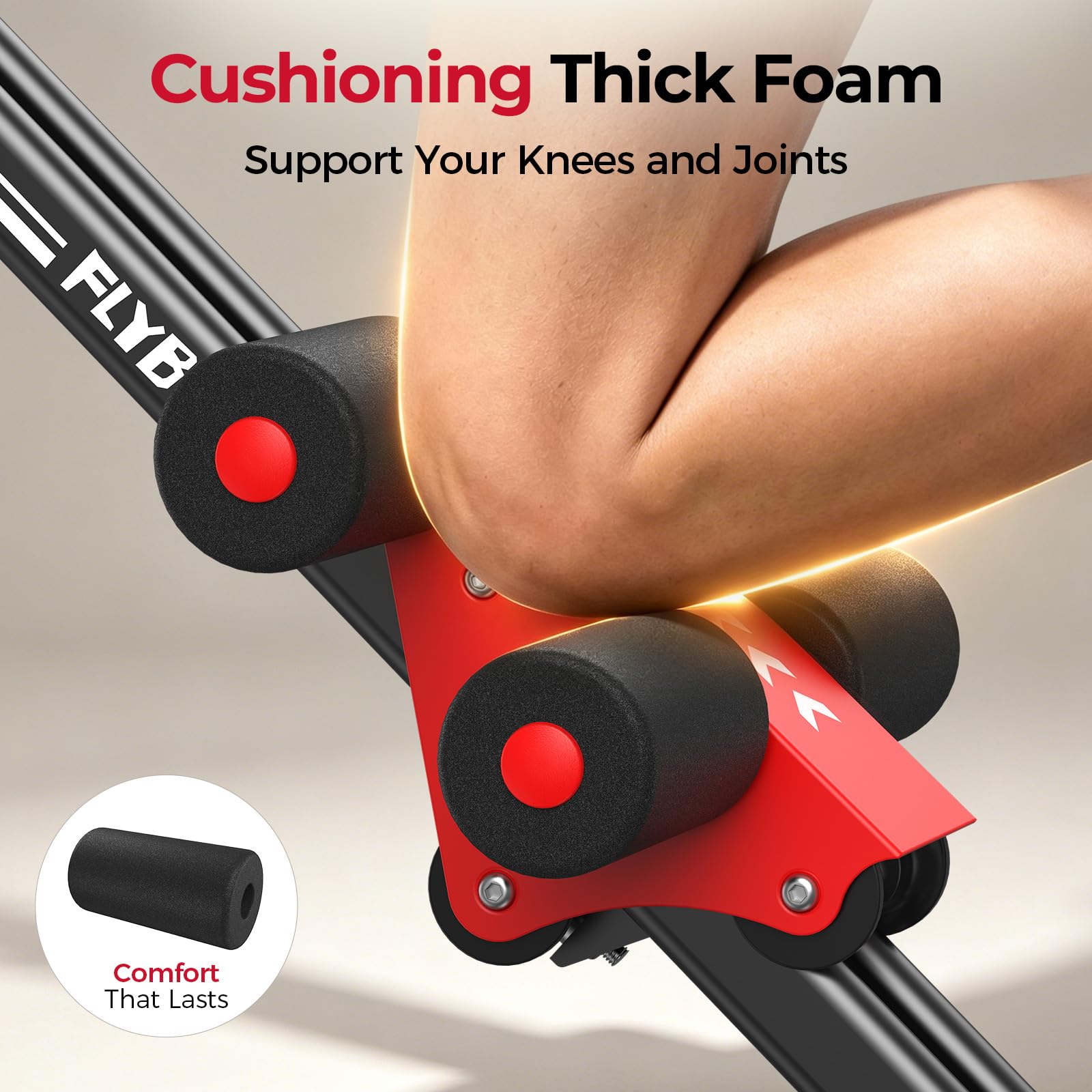 AW1 Ab Workout Machine, Ab Crunch Machine Ab Workout Equipment Foldable for Home Gym, Bottom-Up Abdominal Trainer for Core Waist Workout and Body Shaping with Adjustable Heights and Angles, Red