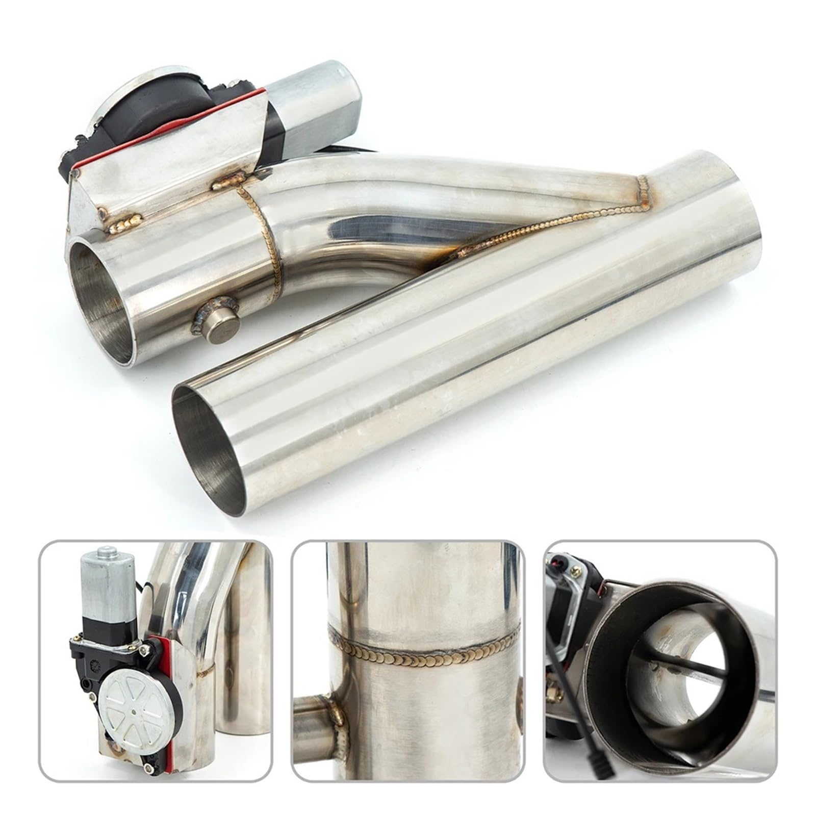 Valvola EGR Ricircolo Gas Scarico Valvola Di Intercettazione Elettrica Dello Scarico Universale Per Tubi A Y In ACCIAIO INOSSIDABILE Da 2 "/2,5''/3" Con Pulsante Remoto YYR