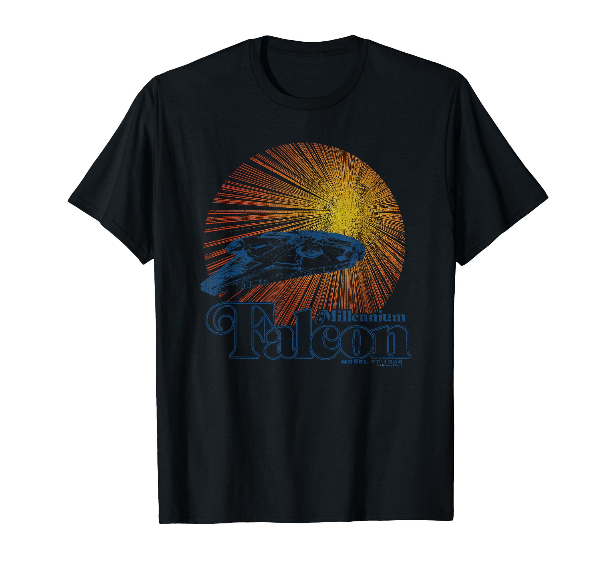 Star Wars Han Solo Movie Millennium Falcon T-Shirt, Black