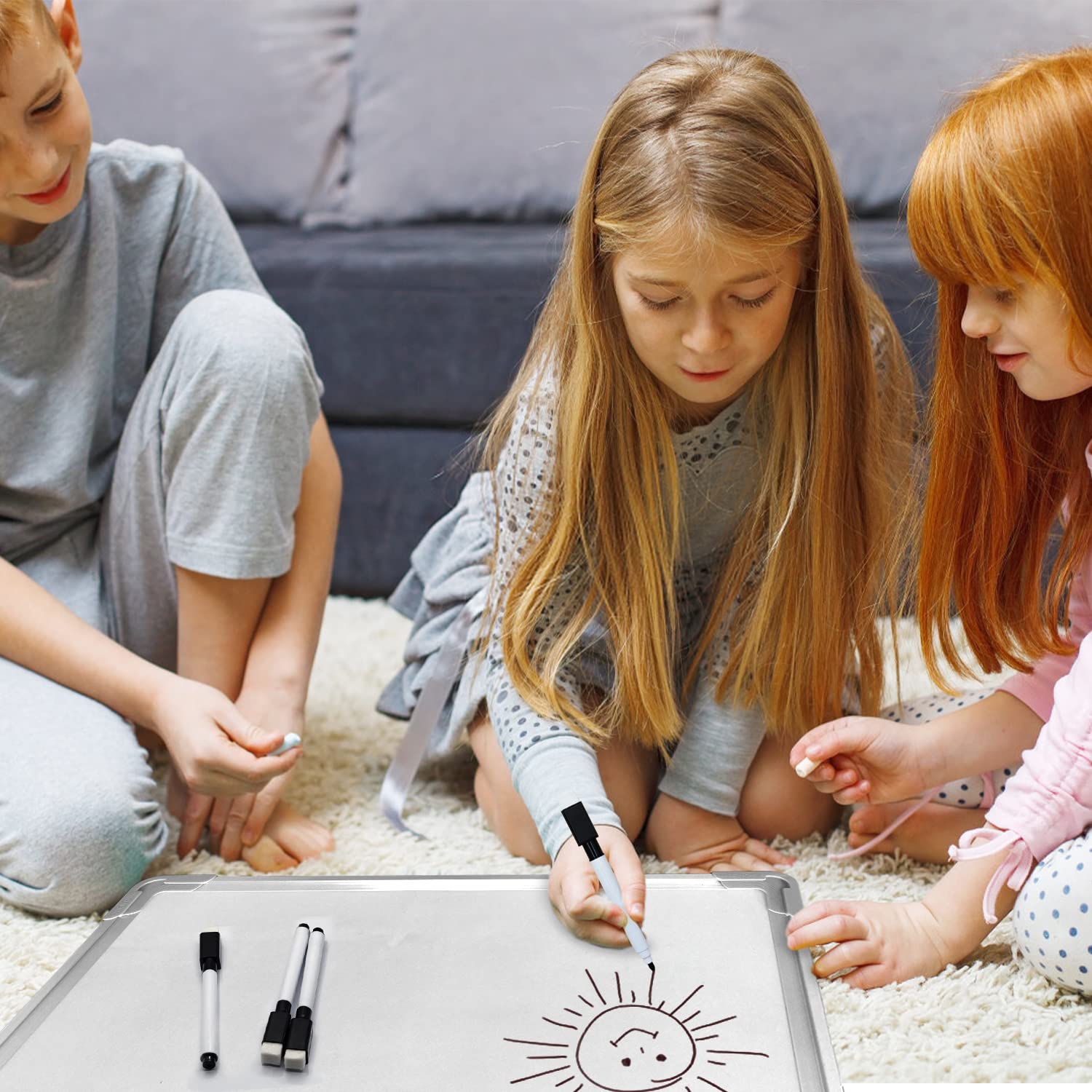 Pennarelli Lavagna Bianca Autoau 10 Pezzi - Cancellabili A Secco, 8 Color I, Con Cancellino Magnetico, Per Scuola, Ufficio E Lavagne Magnetiche