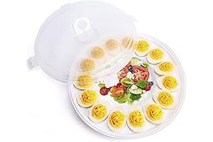 HANSGO Deviled Egg Platter Serving Container with snap-lock Lid