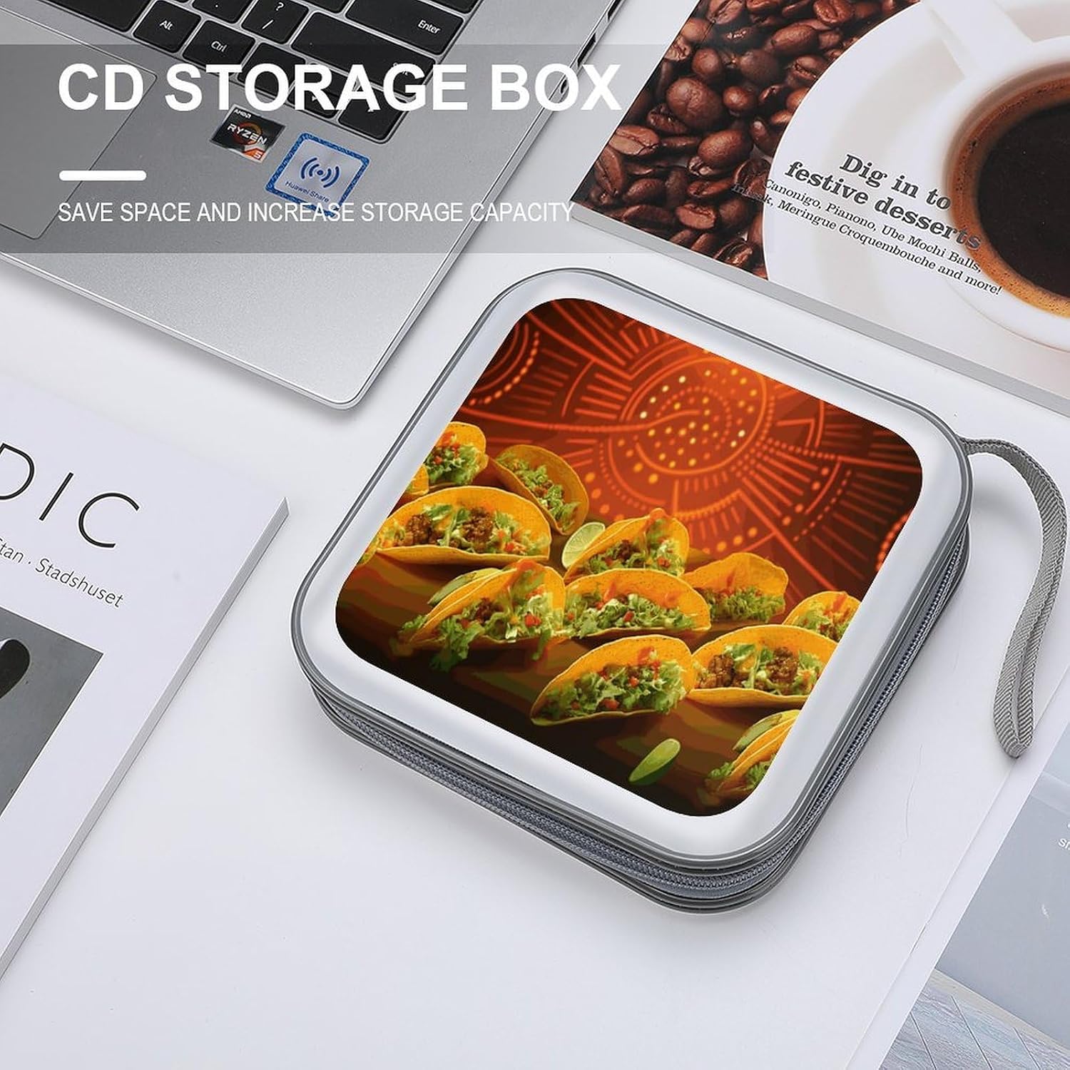 Food Pattern Funny CD Case CD Storage Box DVD Sleeves