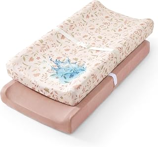 Waterproof Changing Pad Cover 2 Pack Ultra Soft Changing Table Sheets for Girl Boy Diaper Changing Pad Sheet