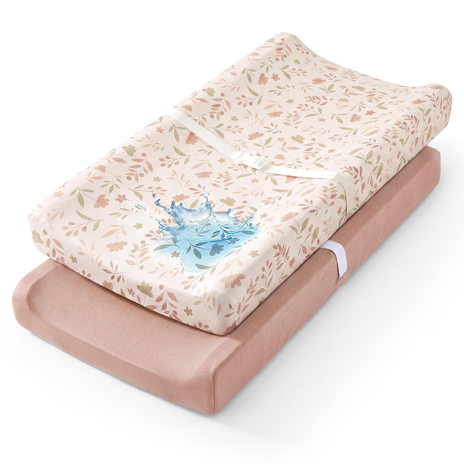 Waterproof Changing Pad Cover 2 Pack Ultra Soft Changing Table Sheets for Girl Boy Diaper Changing Pad Sheet