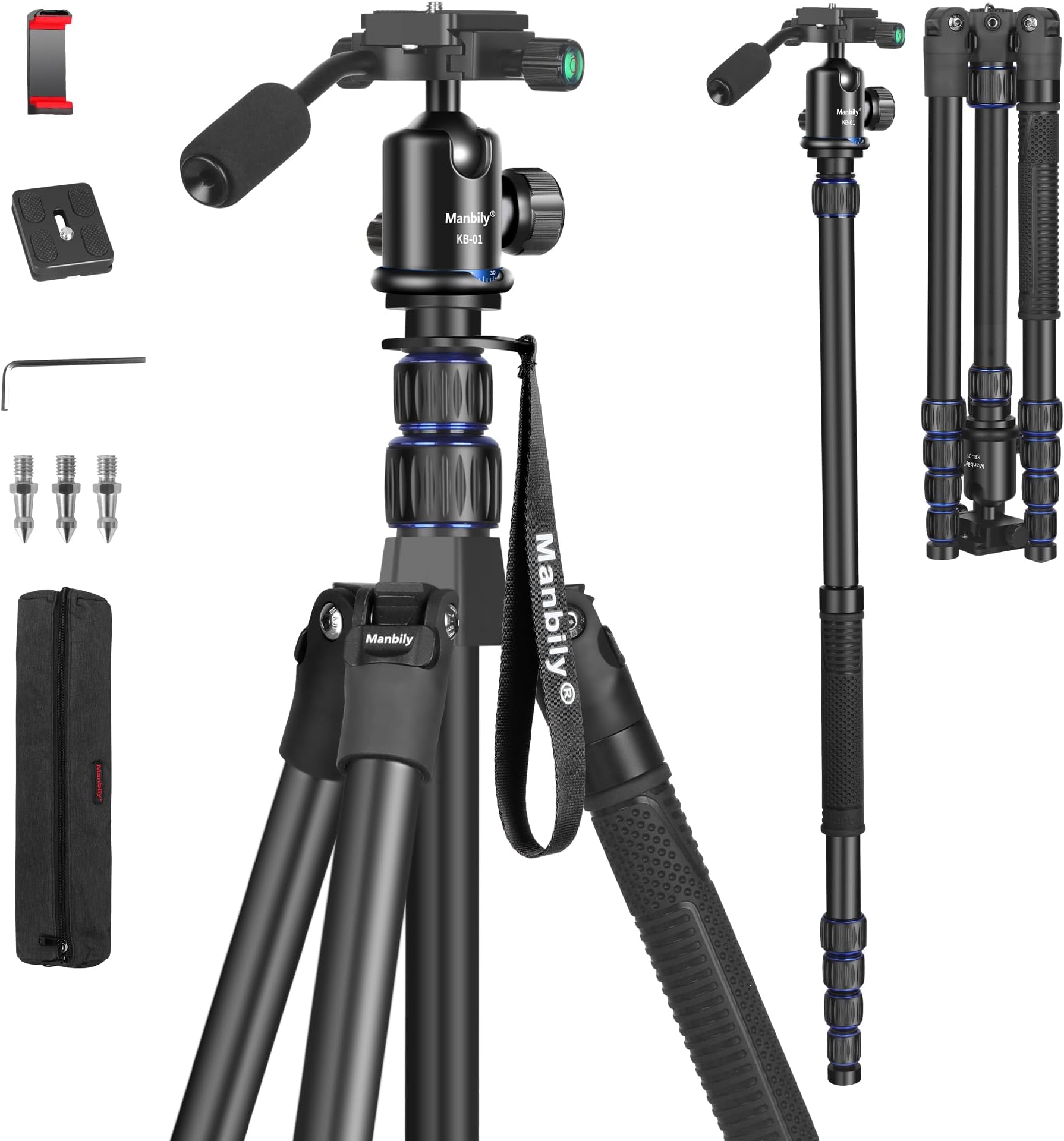 NEEWER 79/200cm Video Tripod, Heavy Duty Aluminum Camera Tripod Stand