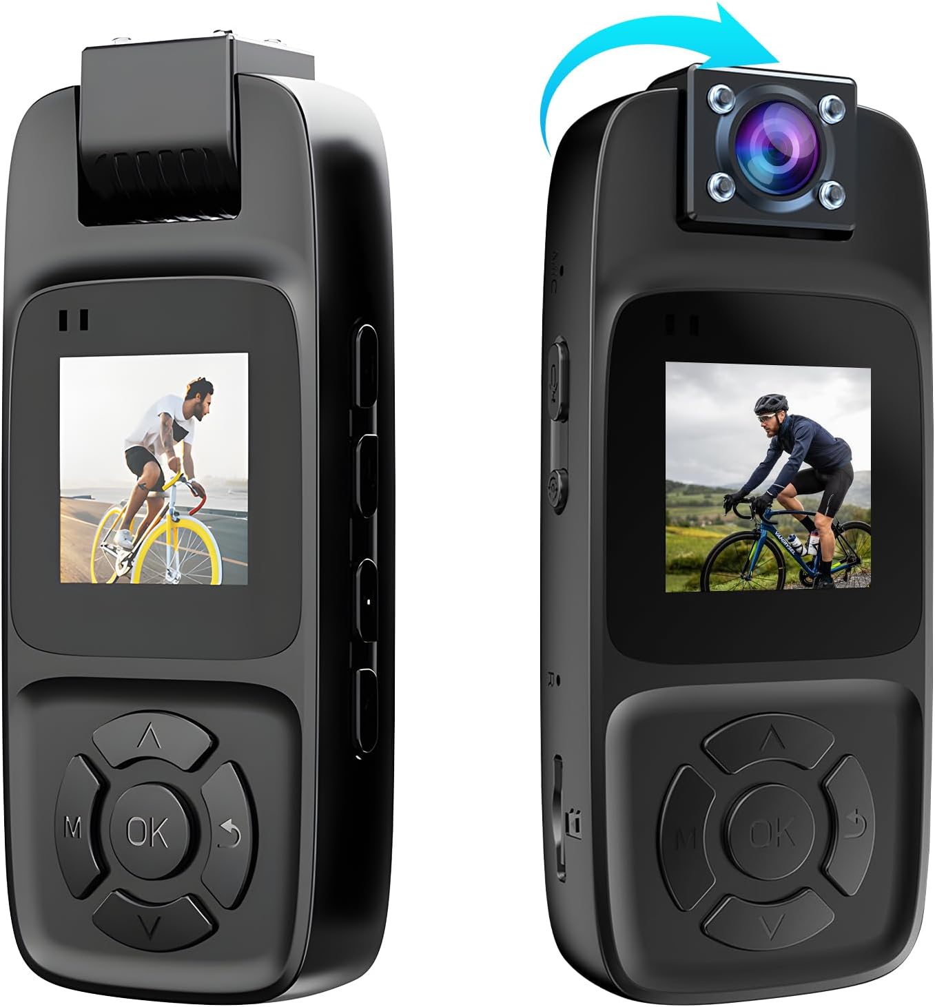 4K Mini Body Camera Video Recorder with 180° Rotation Lens,WiFi Action Camera for Real-Time Viewing,Infrared Night Vision POV Cam,Wearable for Outdoor Sports,Cycling,Hiking and Travel(128G)