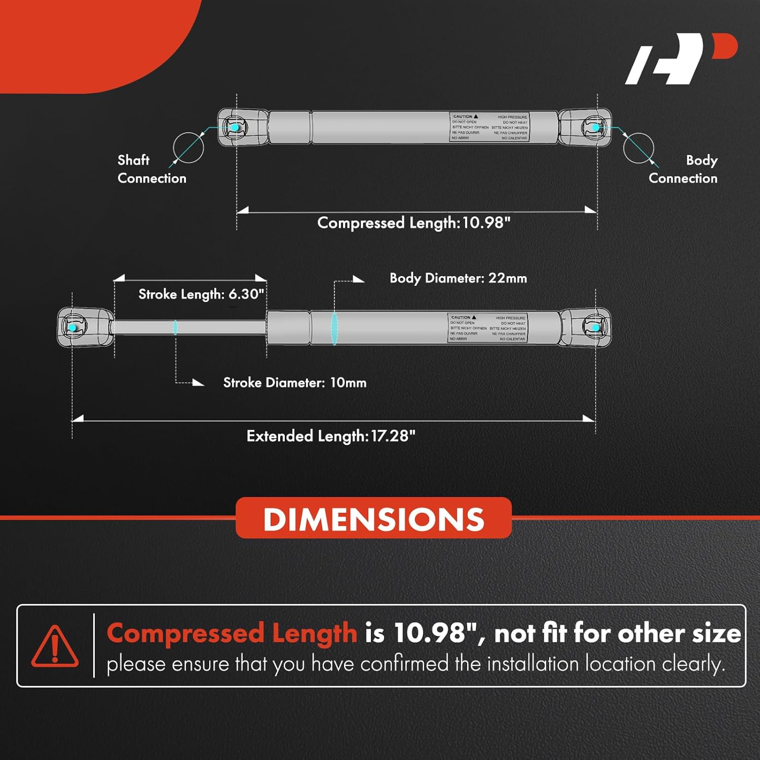 A-Premium Hood Lift Supports Shock Struts Replacement for Toyota Land Cruiser Landcruiser 100 Series 1998-2007 Lexus LX470