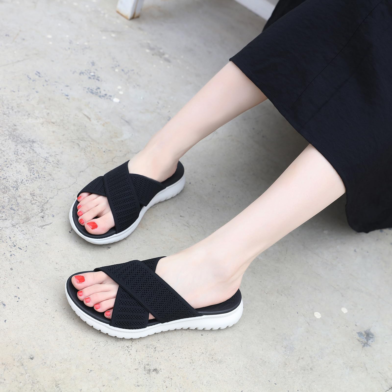 Acfoda Sandali Moda Donna Estivi Comode Leggere Ortopediche Pantofole Antiscivolo Eleganti Passeggio Ciabatte 35-42 EU