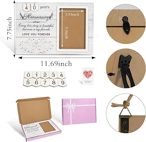 Miniatura 5 de Marco de fotos de aniversario de boda regalo para parejas. Marcos de boda personalizados. Cada historia de amor es hermosa pero nuestra es mi