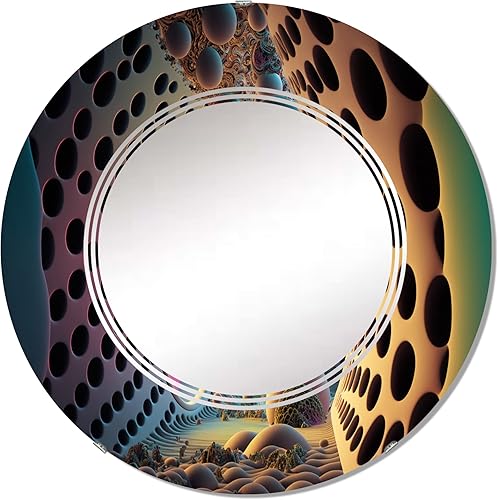 Entre dimensiones espejo de tocador, espejos de baño, espejos de pared para sala de estar, dormitorio, espejo redondo, grande, 24 x 24 pies, 32 x 32