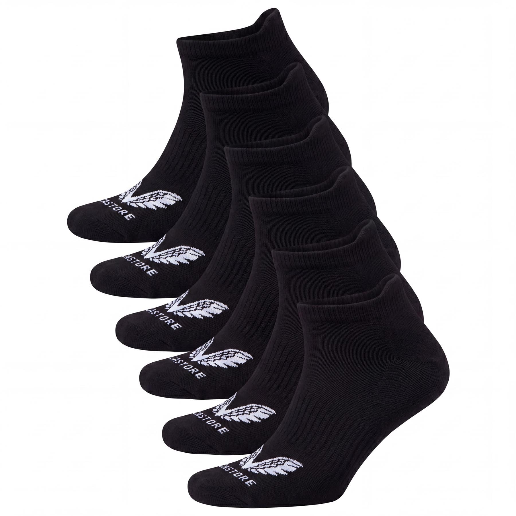 Castore Unisex Black Men's & Women's 6-Pack Half Cushioned No Show Socks Performance Athletic Hidden Sports Socks For Running, Training & Gym Arch Support & Comfort Rib Uk 7-8.5