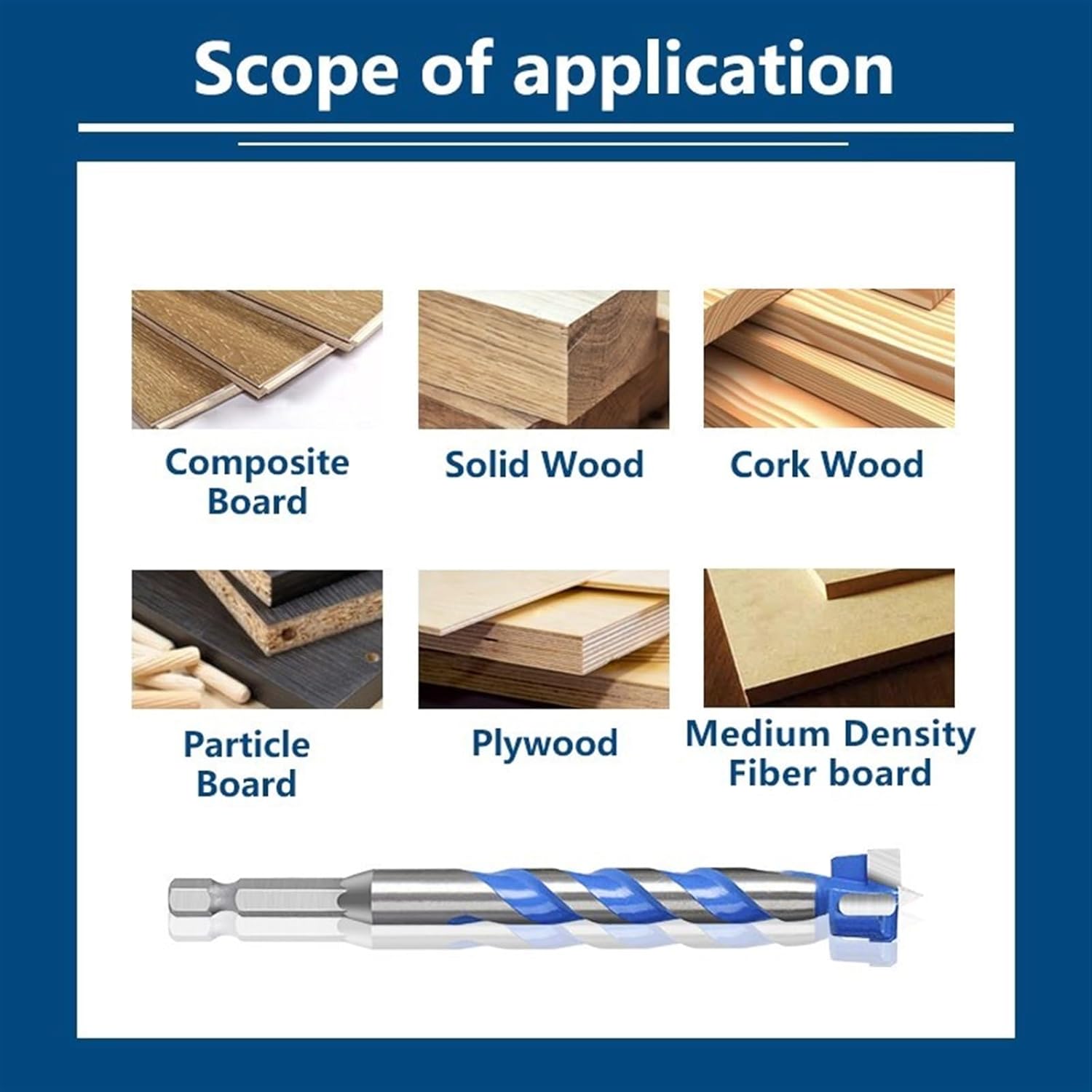 1pcs Forstner Drill Bit 16-25mm Self Centering Hole Saw Hex Shank Cutter Opener Spiral Core for Woodworking Tool(20mm)