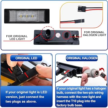 White LED License Plate Light Compatible with BMW E81 E87 F20 F21 E63 E64 F06 F12 F13 1 Series 6 Z4 E86 E85 E89 X2 Gran Coupe