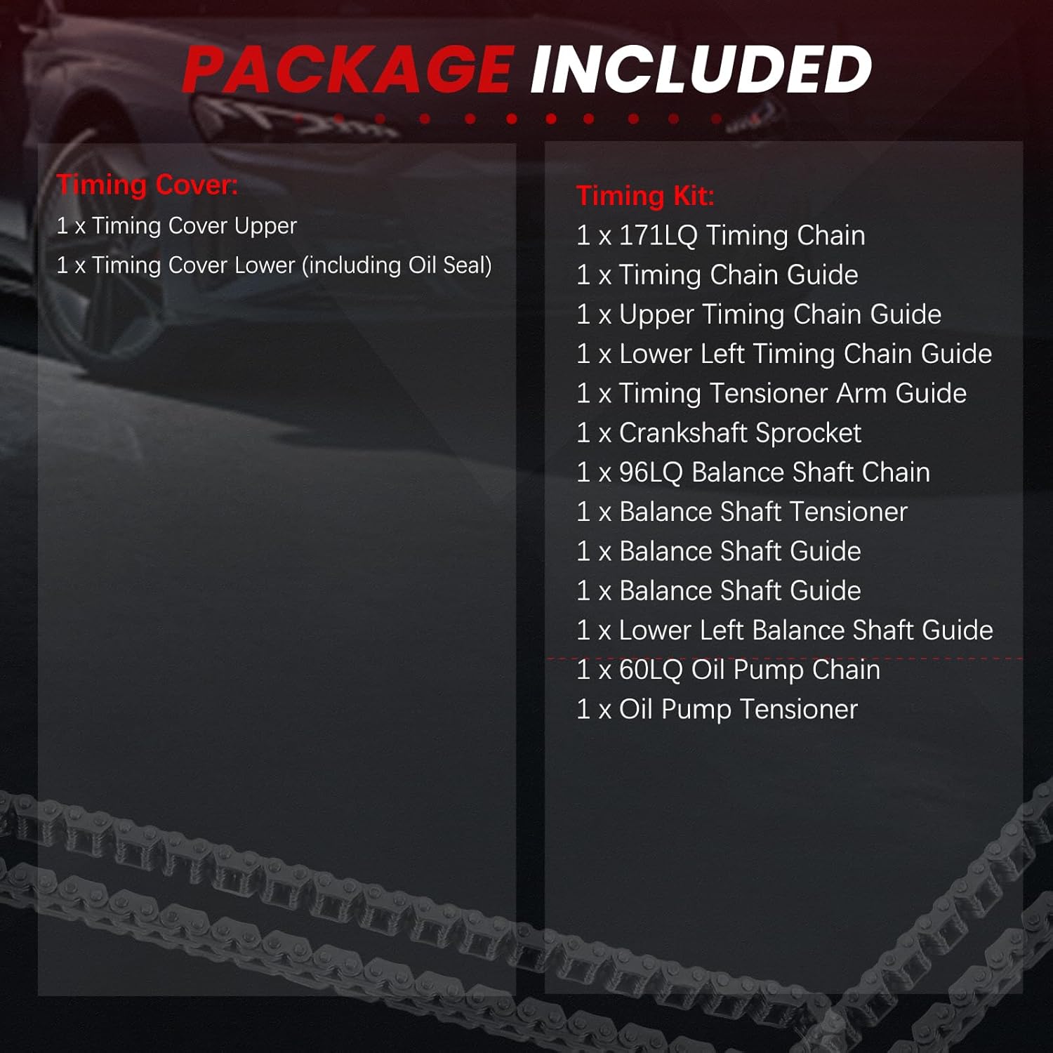 Engine Timing Chain Kit EA888 1.8L 2.0L Fit for Tiguan-auto 2009-2018 for Passat-auto 2008-2015 Fit for Jetta-auto Q3 CC A5/A4/A3/A6 Beetle Eos S3 06-15 with Time Covers Oil Pump Tensioner