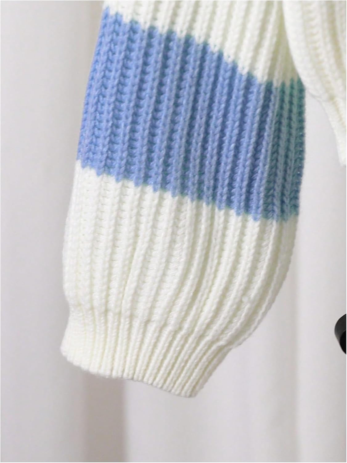 Girl's Striped Sweater Cute Sweaters Long Sleeve Drop Shoulder Pullover Knit Tops - Image 4