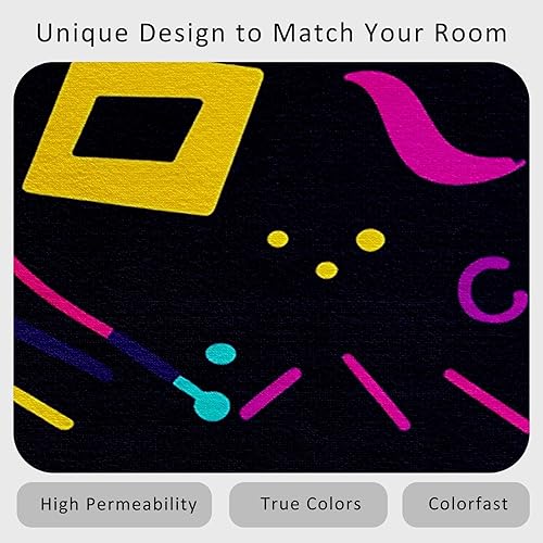 Miniatura 4 de Memphis Runner Rug 3x8 - Hallway Runner Rug Retro 70s 80s Pattern, Non Slip, Washable, Memphis Home Decor Carpet for Kitchen, Entryway, Bedroom,