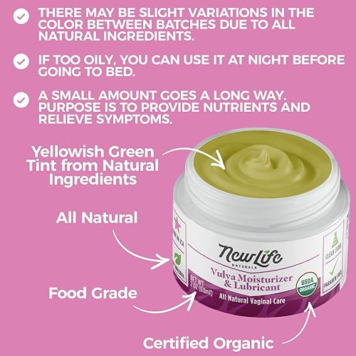 Miniatura 4 de NewLife Naturals Crema Vulva Orgánica Certificada por USDA Hidratante Vaginal sequedad Vaginal Menopausia Apoyo a la irritación de la picazón Sin