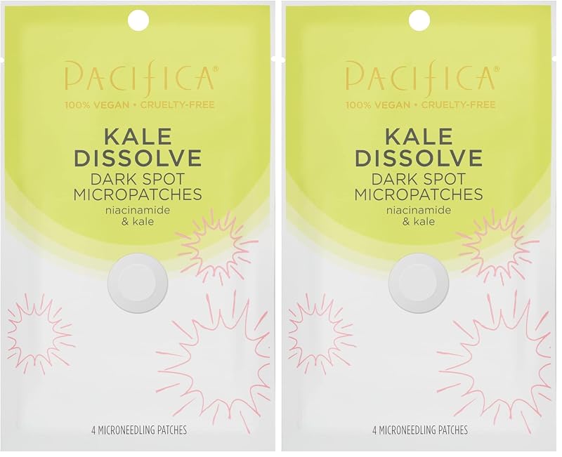 Pacifica Kale Dissolve Micropatches para o Rosto com Niacinamida, Ácido Tranexâmico e Couve — Pacote com 4